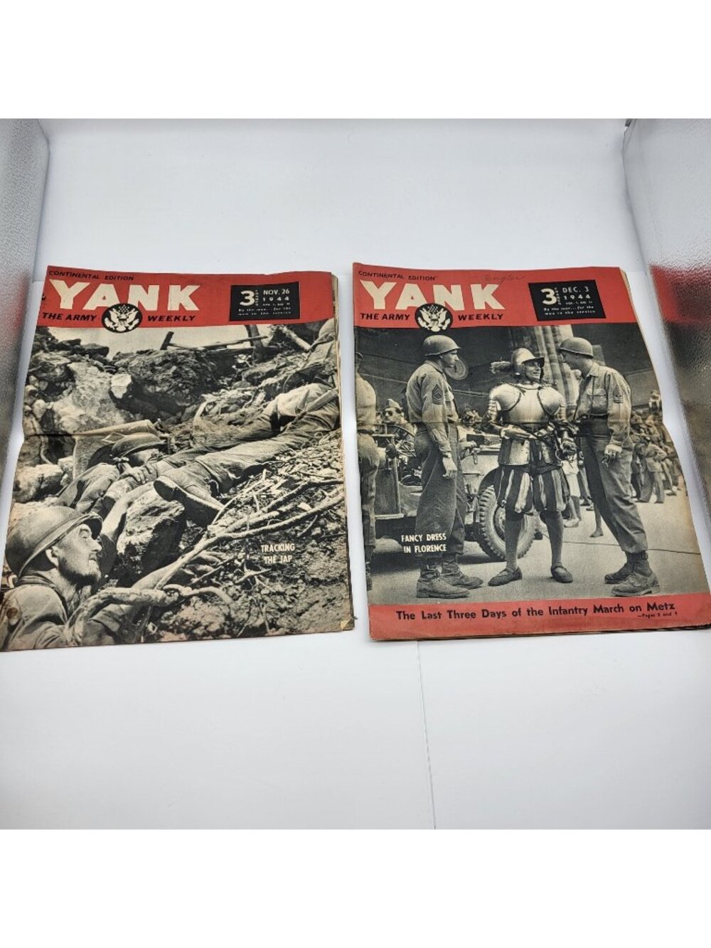 Yank Magazine 1944 Nov & Dec WWII military ephemera folded